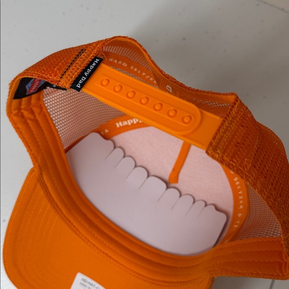Happy Dad Classic Trucker Hat Orange Mesh Snapback Embroidered Logo OSFM, NWT - Picture 4 of 7
